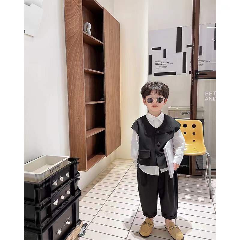 Hàng Có Sẵn Giao Hàng Ngay Ngay Lập Phương Bộ Đồ Vest 3 Món Phong Cách Mới Mùa Thu 2023 Cho Bé Trai