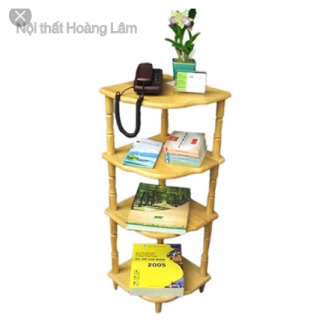Kệ góc 4 tầng gỗ cao su Đức Thành