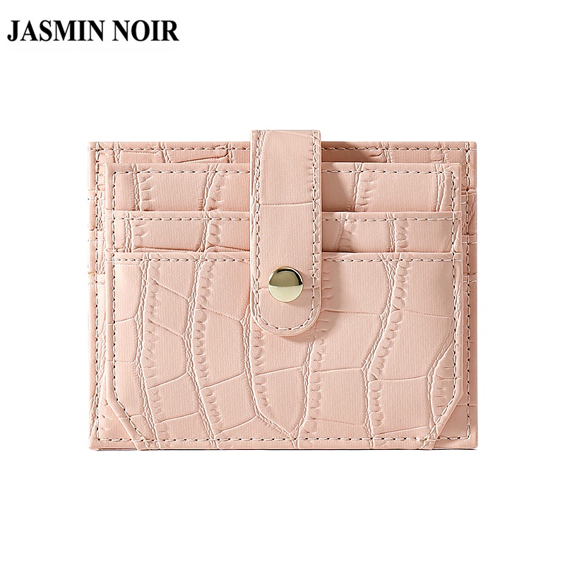 Ví dáng ngắn JASMIN NOIR họa tiết vân da cá sấu phối khóa cài đơn giản tiêu chuẩn cho nữ