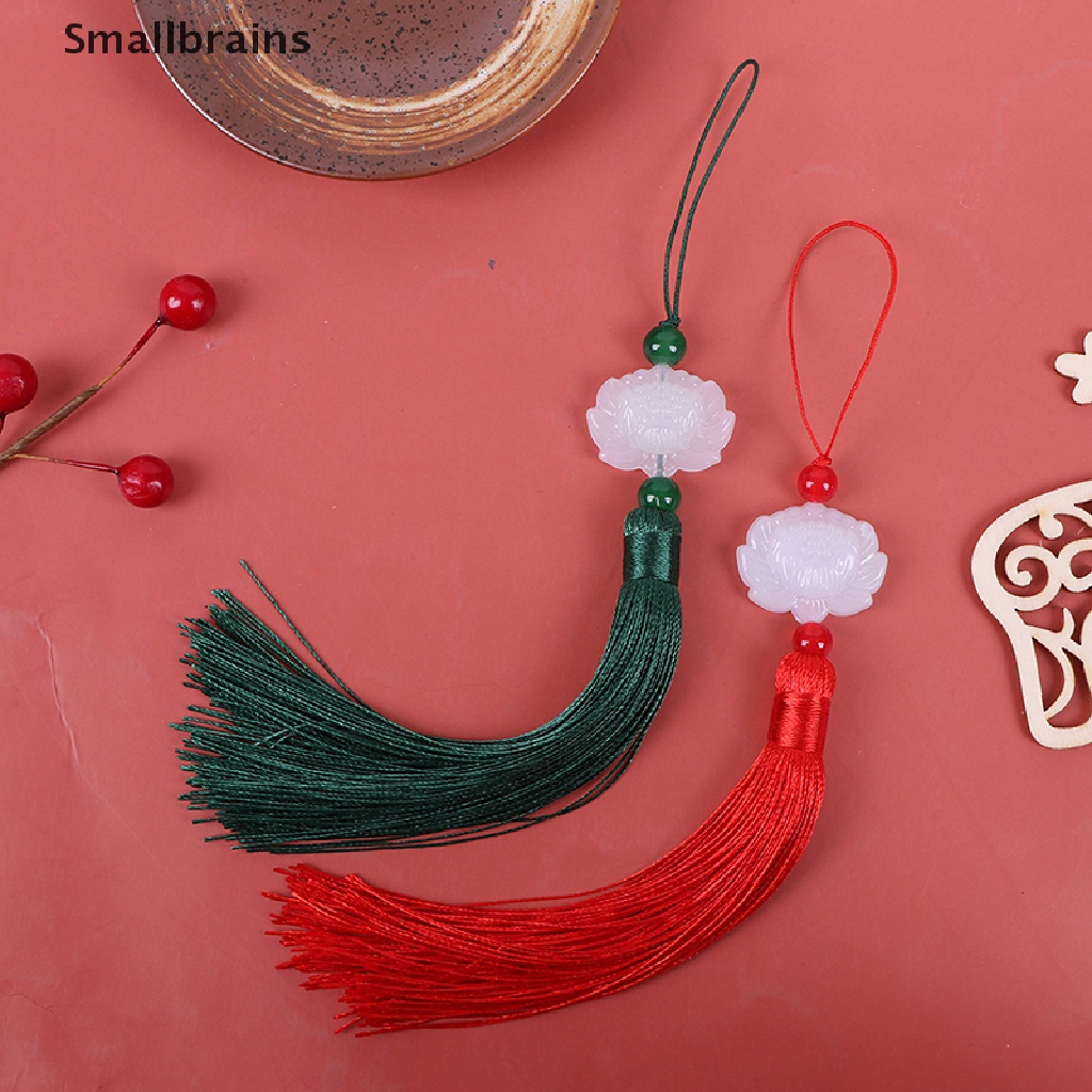 Smbr Phụ Kiện Tua Rua Hoa Sen Trắng Ngọc Bích Bằng Hợp Kim Phong Cách Trung Quốc Cổ Điển Dùng Làm Đồ