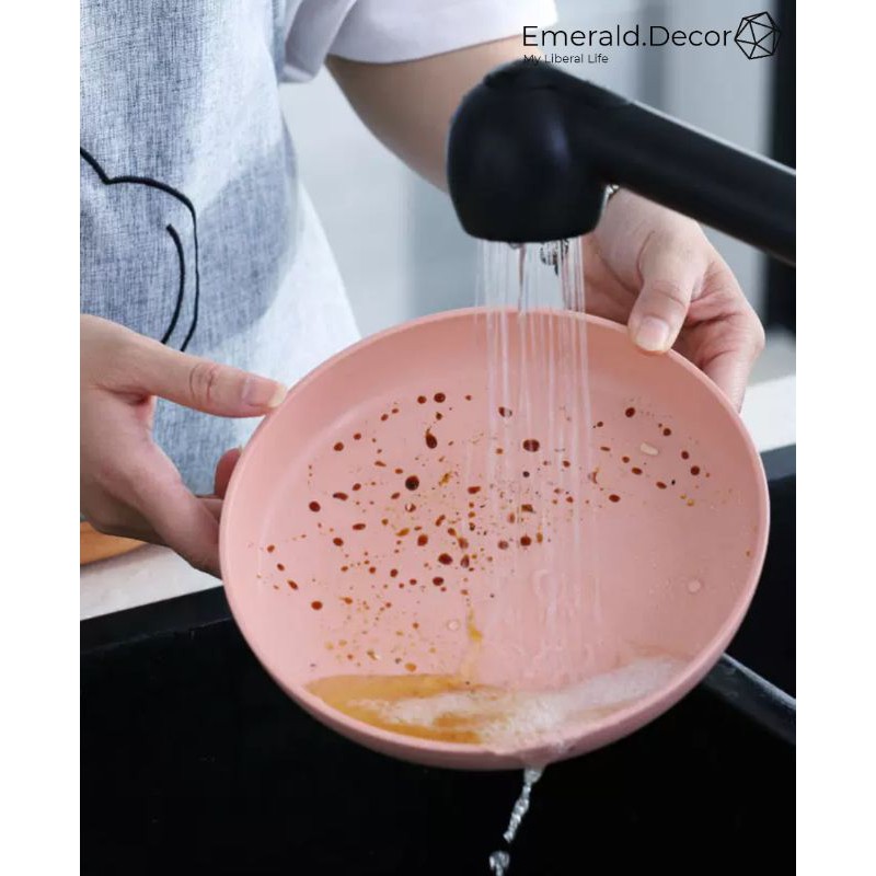 Đĩa nhựa lúa mạch tròn to 20cm, đĩa đựng thức ăn rộng tròn gọn nhẹ | BigBuy360 - bigbuy360.vn