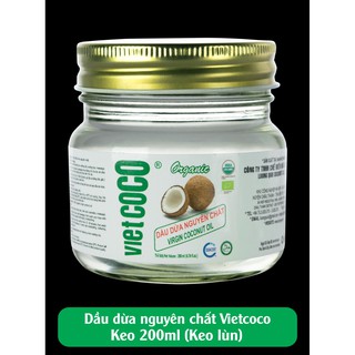 DẦU DỪA NGUYÊN CHẤT VIETCOCO KEO 200ML (KEO LÙN)
