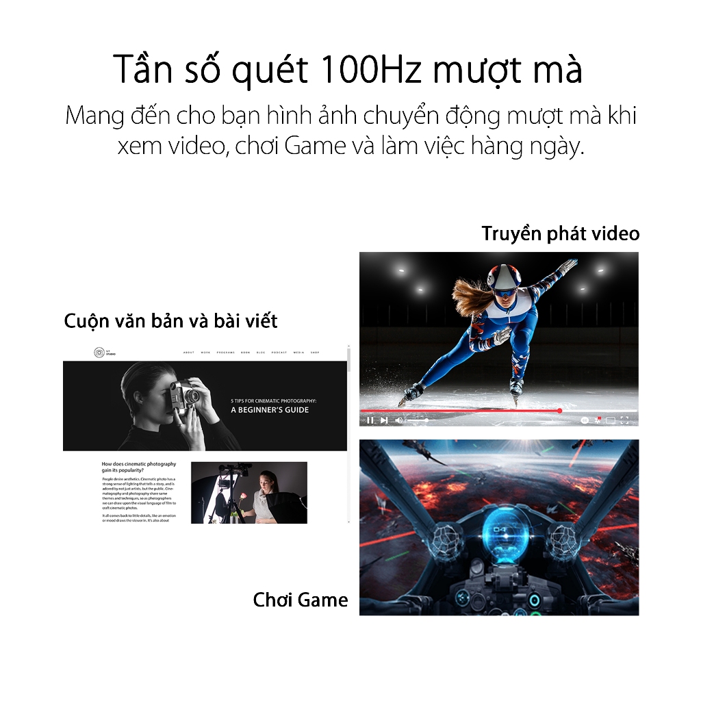 Màn Hình ASUS VA24EHF 23.8" IPS 1ms MPRT 100Hz Viền Mỏng Bảo Vệ Mắt | BigBuy360 - bigbuy360.vn