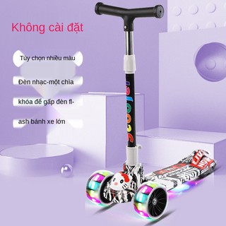 ❀∋Xe trượt Scooter cho trẻ em mới bắt đầu với bàn đạp ánh sáng nhiều màu sắc đơn chân gấp nhấp nháy bánh nâng bé