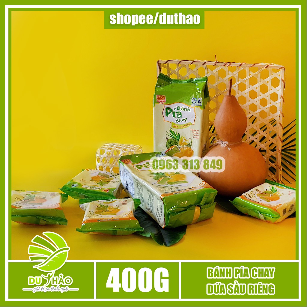 Bánh pía chay lá dứa sầu riêng Tân Huê Viên 400g