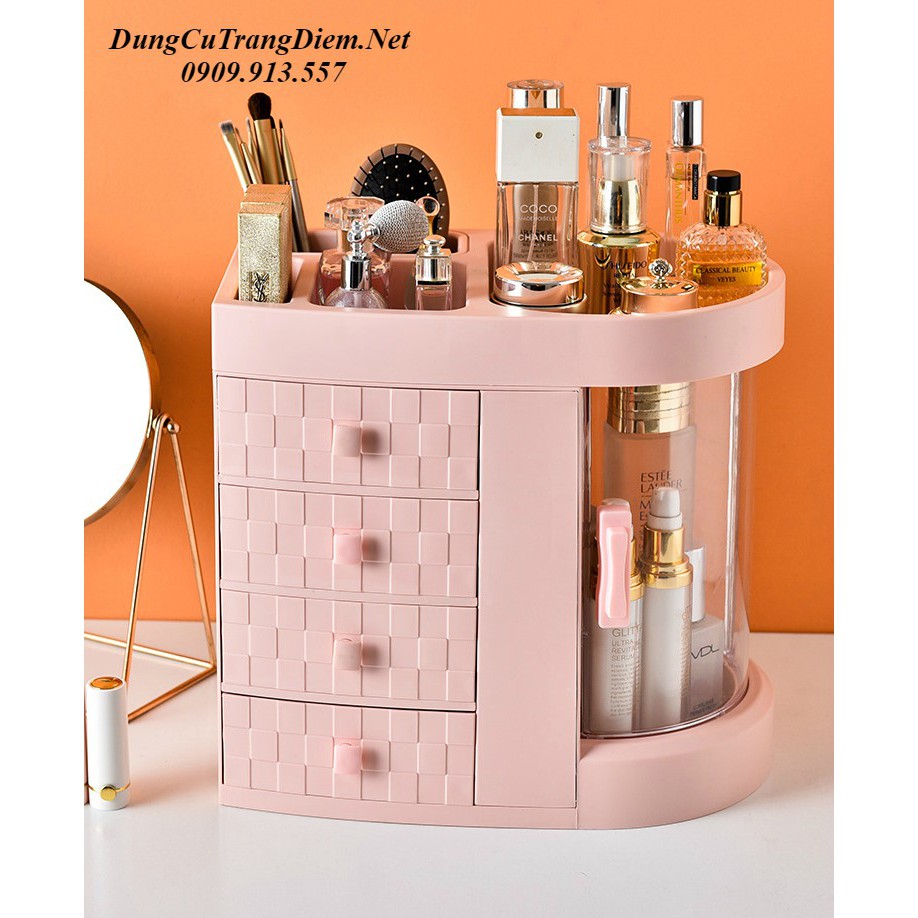 Khay Đựng Mỹ Phẩm 4 Tầng Chống Bụi Nhiều Ngăn Tiện Lợi