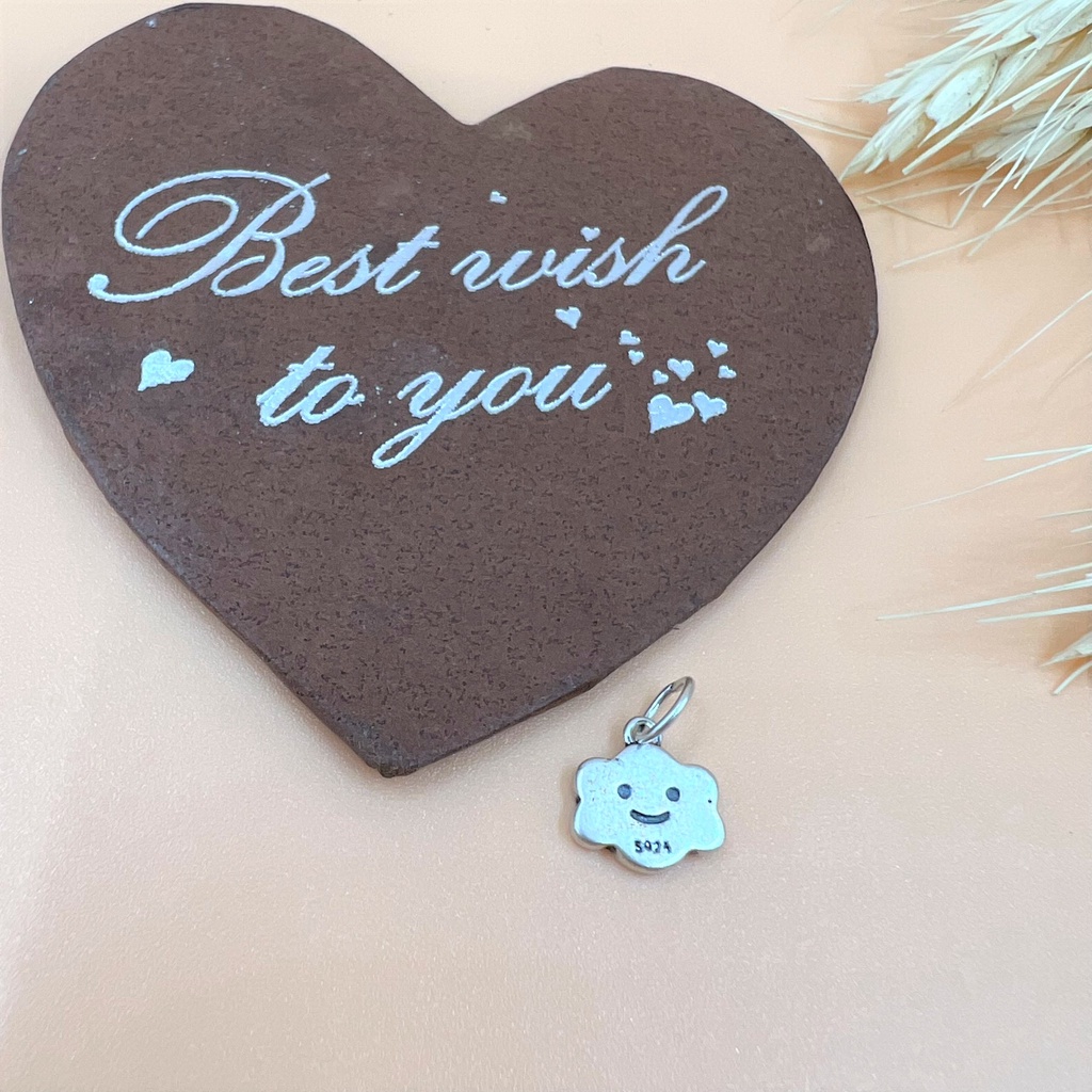 Charm móc treo hình mây đang cười bạc thái - Charm Bạc 925 - Mã CA772