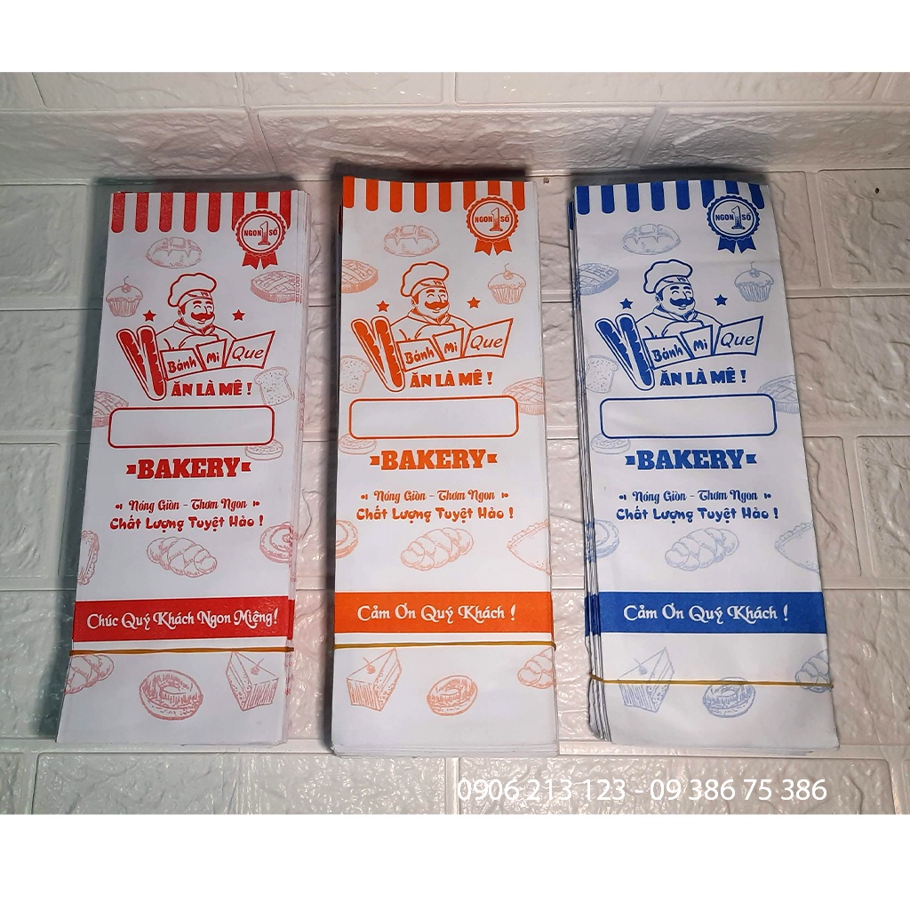 Túi giấy đựng bánh mì que 100 cái