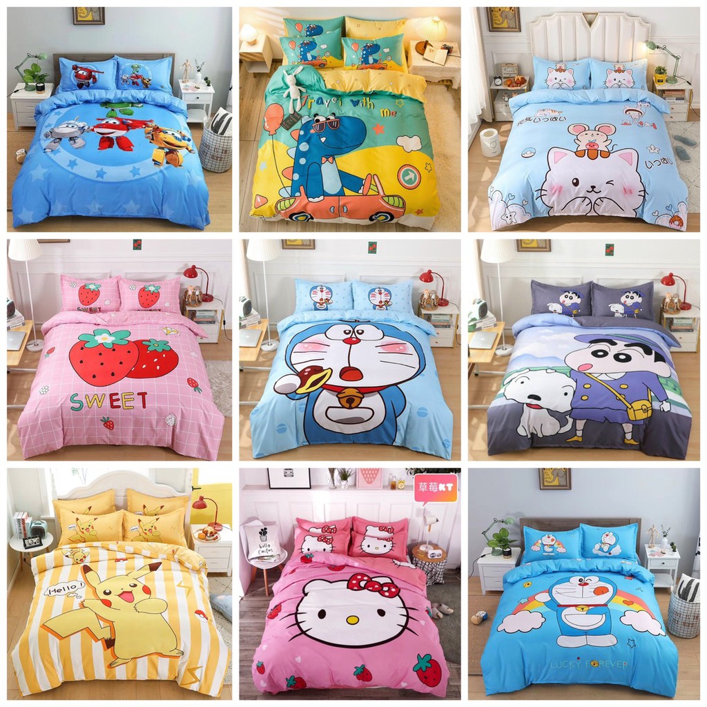 Bộ Drap - Chăn Phao Cotton Magic Hoạt Hình 3D