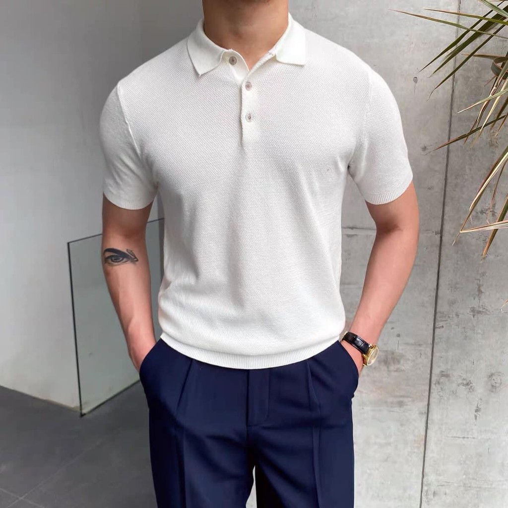 Áo Polo Nam Vải Dệt Kim Đan Vân Hạt Sọc Nhiều Màu , Thun Cổ Bẻ Co Giãn - Thoáng Khí Kiểu Hàn Divide 79 PLM633 | BigBuy360 - bigbuy360.vn