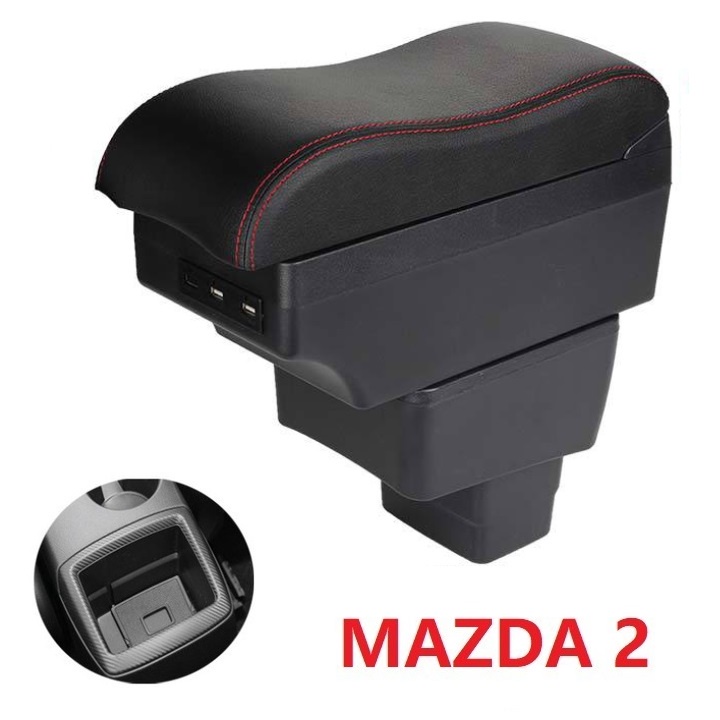 Hộp tỳ tay ô tô cao cấp Mazda 2 tích hợp 6 cổng USB MÃ SẢN PHẨM: EXPD-MZDA - HÀNG LOẠI 1