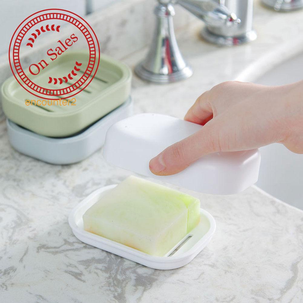 Khay đựng xà phòng KITPIPI E9O4 bằng nhựa có nắp đậy phong cách Nhật Bản