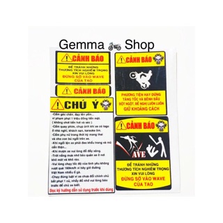 Tem cảnh báo phản quang xe wave, xe dream