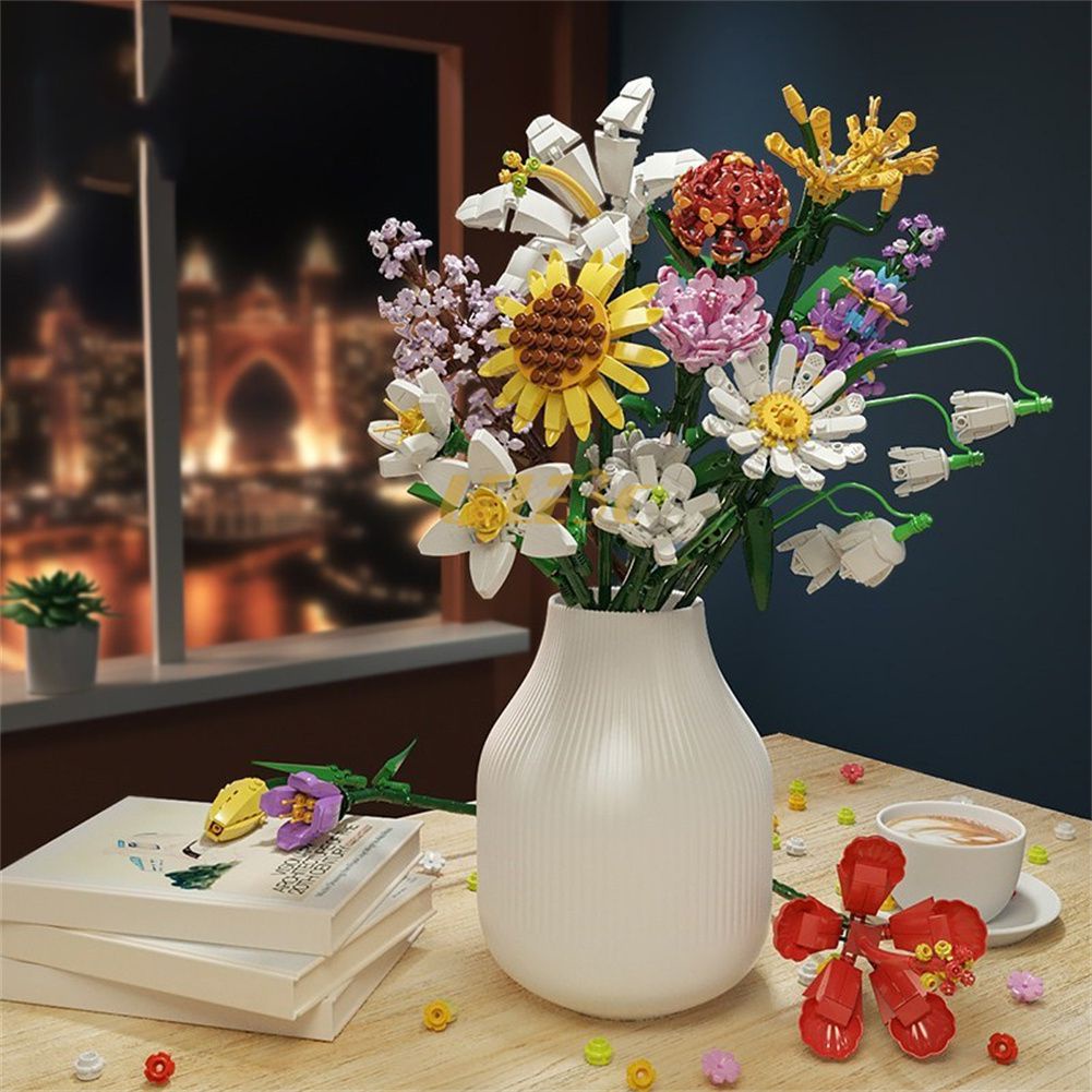 Bộ Đồ Chơi Lắp Ráp Lego Hình Hoa Tulip / Hoa Cẩm Chướng / Hoa Hồng Độc Đáo Thú Vị