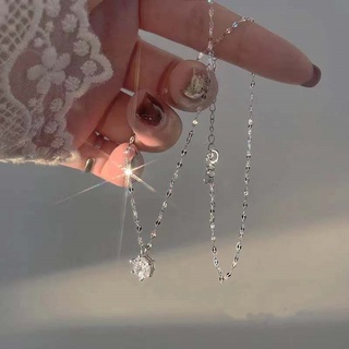 Vòng Cổ Sợi Xích Đính Kim Cương Lấp Lánh Thời Trang Hàn Quốc