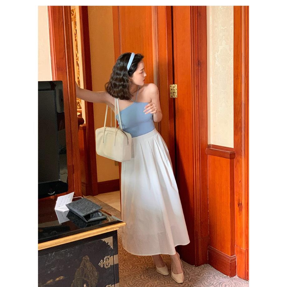 Yena Chân Váy Lưng Cao Màu Trơn Thời Trang Mùa Hè Cho Nữ