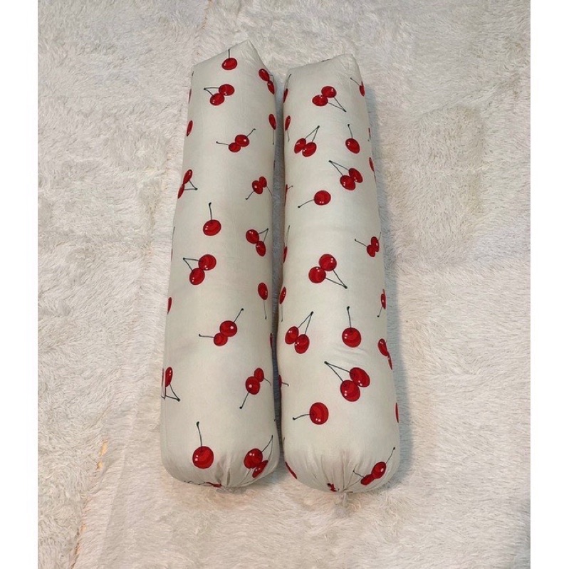 Ruột gối đầu bông sơ trắng tinh khiết kích thước 35-110 hoạ tiết Trái Cherry
