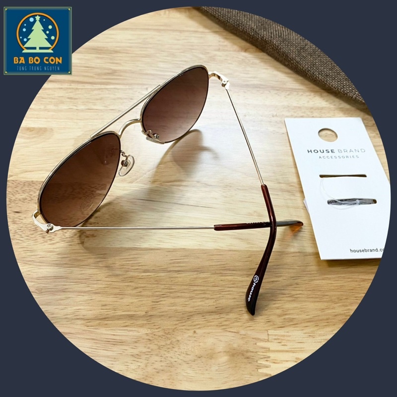 Kính trẻ em House Balan size 7-16 tuổi, dáng phi công màu trà cực đẹp, kính đầy đủ tem tag và bill mua hàng tại web