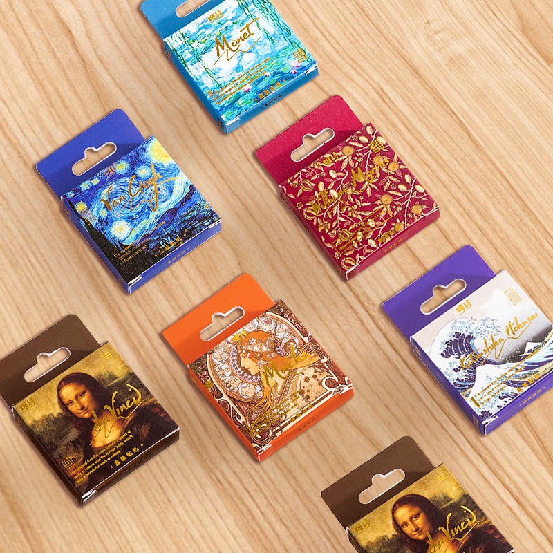 Set 45 Miếng Dán Trang Trí Sổ Tay Phong Cách Retro Hàn Quốc