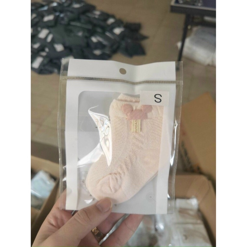 Tất Lưới Cho Bé In Hình Mickey Màu Pastel Hàn Quốc Siêu Xinh