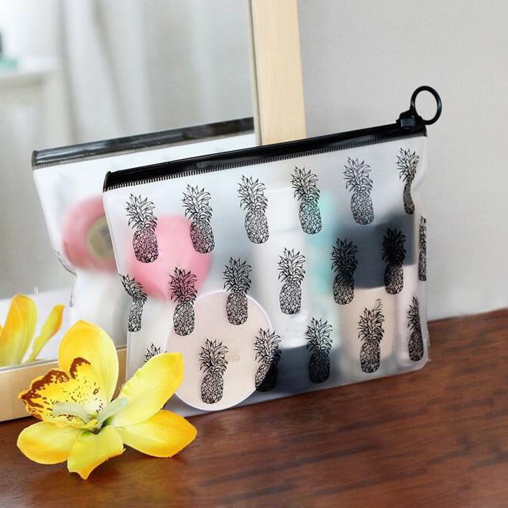 Túi Đựng Đồ Trang Điểm Bằng Nhựa Pvc Trong Suốt In Họa Tiết Cây Dừa