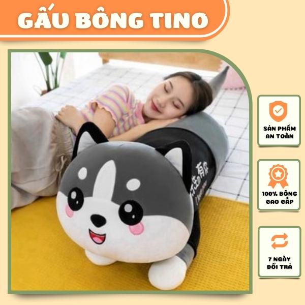 Gấu Bông Giá rẻ Husky TINO Ôm Ngủ Mèo Cute Đồ Đáng Yêu Cho Bé size 50cm 60cm 90cm