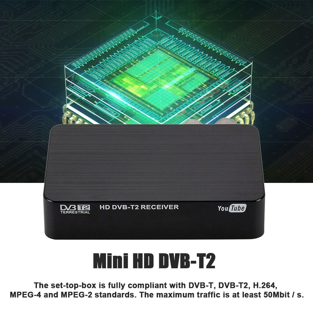 PUR Fully HD 1080P Digital DVB-T2 Mini Multifunctional Terrestrial TV Tuner Powerful Set Top Box