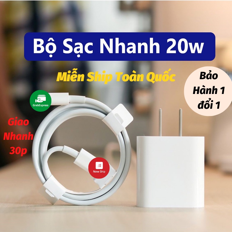 Sạc Điện Thoại Bộ Sạc Nhanh 20W Công Nghệ PD Siêu Tiết Kiệm Thời Gian Gia.dung.hoang.anh