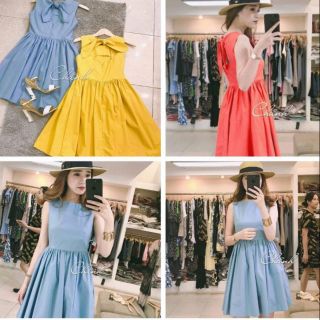 Đầm xòe cột Nơ lưng