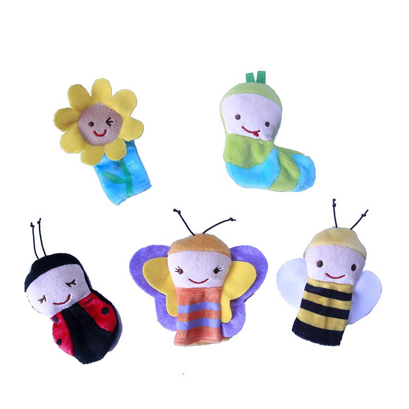 New 5Pcs/Set Animal Finger Puppets Plush Toy Set Story Time Props For Toddlers Baby