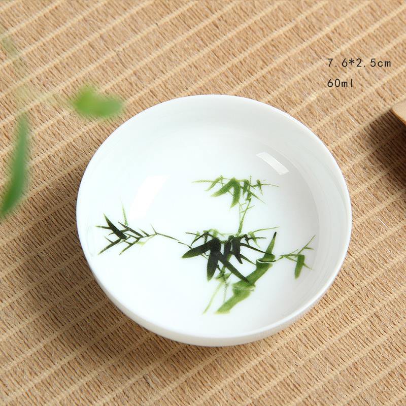 Chén sứ Cảnh Đức dáng nón họa tiết vẽ tay dùng uống trà Trúc Vân Lâu
