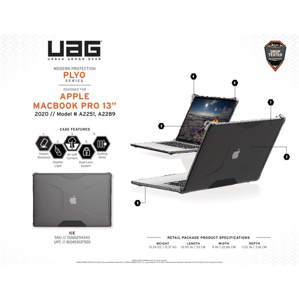 Ốp Lưng UAG Plyo cho Apple MacBook Pro 13 inch 2020