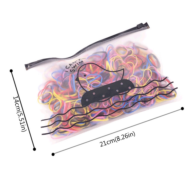 Bộ 500/1000 sợi dây buộc tóc co giãn nhiều màu cho nữ