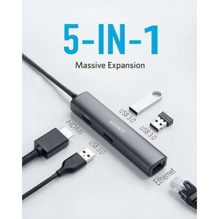 Bộ chuyển đổi cổng Anker Power Expand+ 5 in 1 USB-C Ethernet Hub model A8338