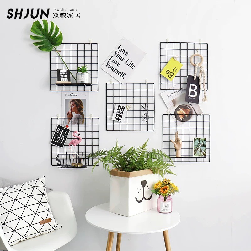 COMBO 2 KHUNG LƯỚI SẮT TRANG TRÍ TREO TƯỜNG - KHUNG HÌNH - LƯỚI SẮT SƠN TĨNH ĐIỆN 35*35cm và 35*45cm