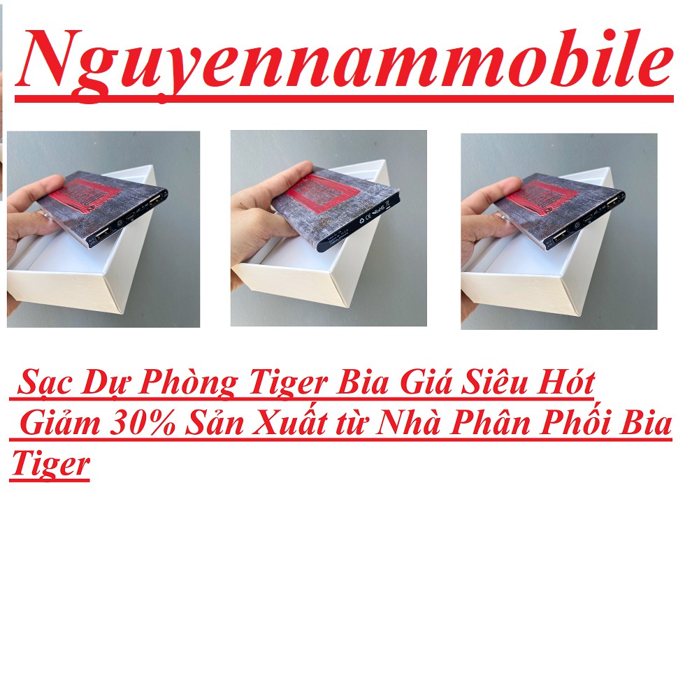 Sạc Dự Phòng Tiger Bia  Thương Hiệu Sạc Dự Phòng Tiger Bia 8000 Mah Nhỏ Gọn Có Đèn Led Báo Pin Cao Cấp