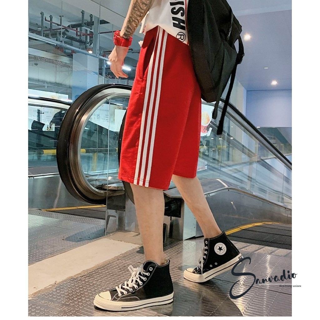 Quần short nam Sanvadio - quần short 3 sọc kiểu dáng hàn quốc- THỜI TRANG UNISEX QS239