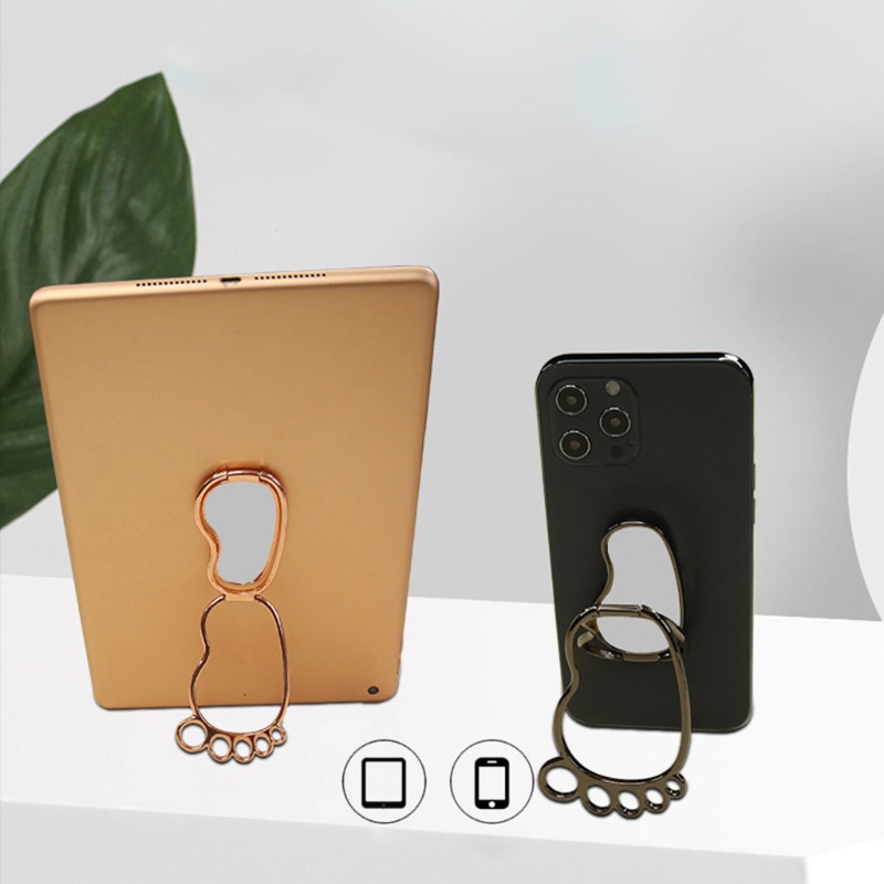 Giá Đỡ Điện Thoại Ba Vòng Màu Đen / Vàng / Bạc Có Thể Gập Lại Tiện Dụng