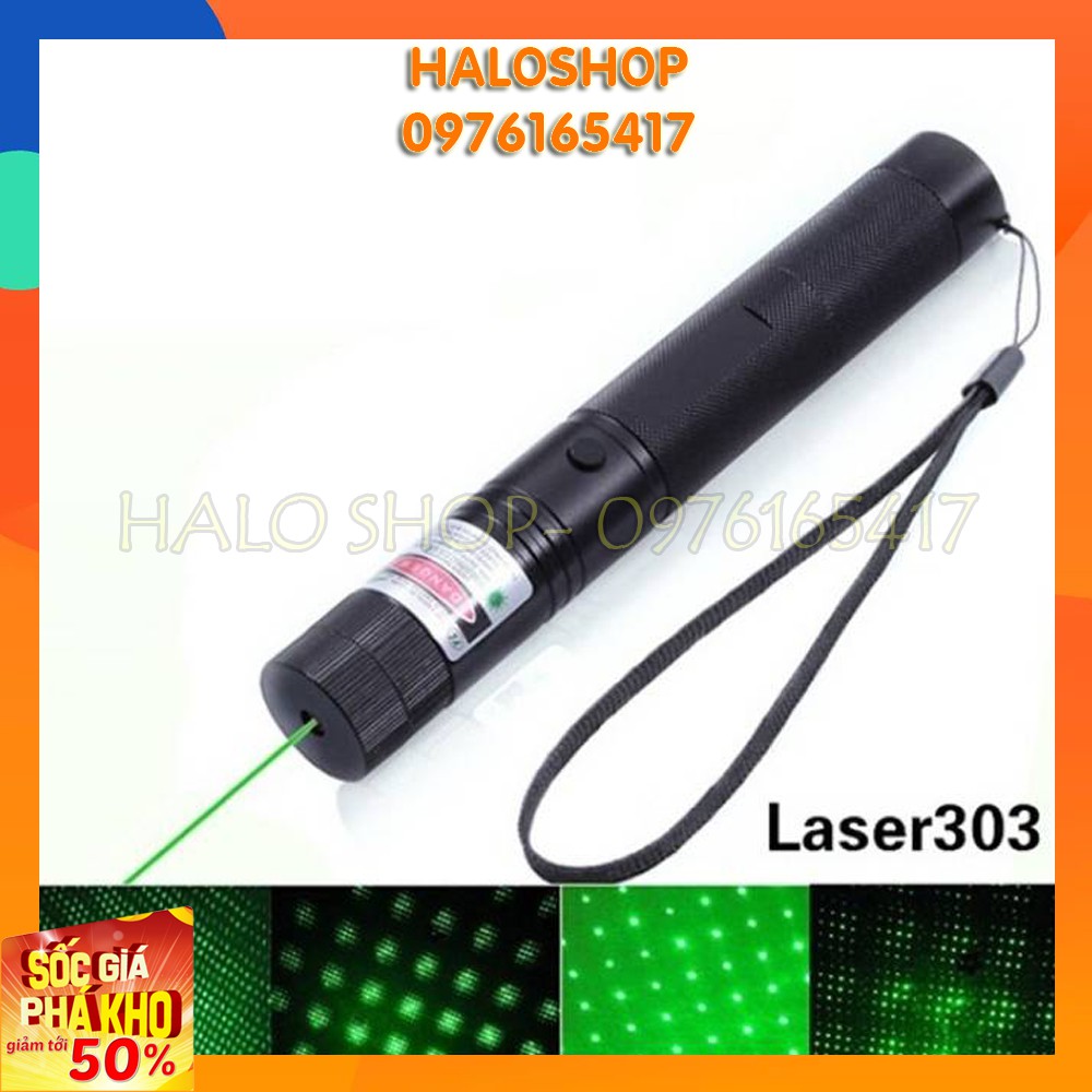 Đèn Lazer 303 có pin và đế sạc - Bảo hành 6 tháng