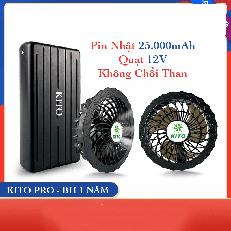 Phụ Kiện Áo Điều Hoà Chính Hãng KITO PRO Pin 25.000mAh Chạy 12 - 15 Tiếng, BH 12 Tháng