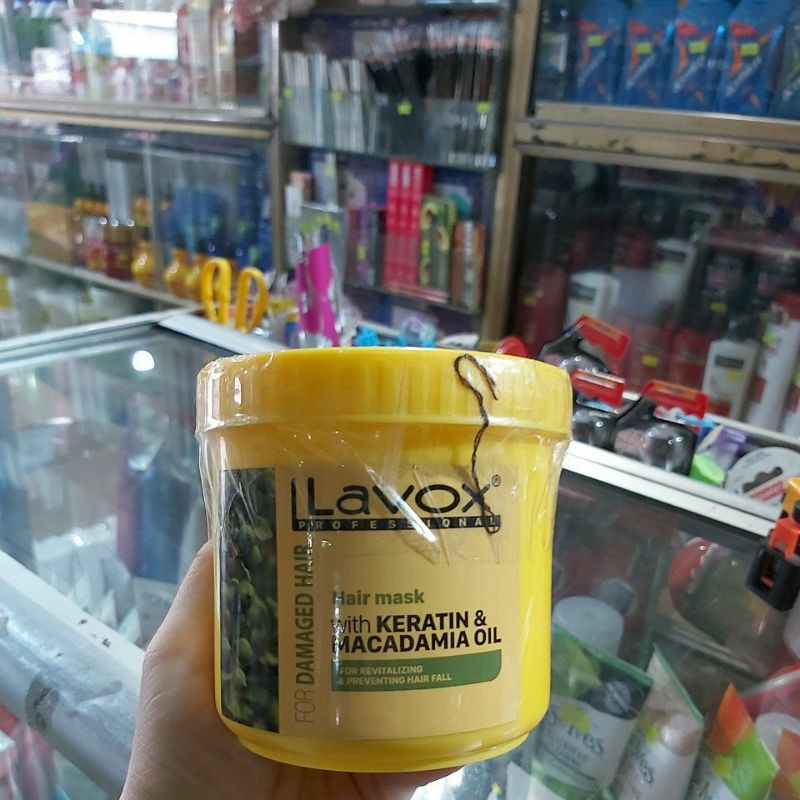 Kem hấp hồi sinh keratib&amp;macadamia oil ngừa rụng tóc Lavox 500ml-1000ml