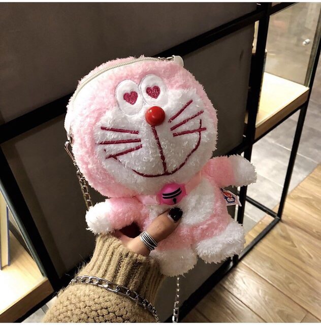 Túi đeo chéo đô rê mon , vịt má hồng, chó xù
