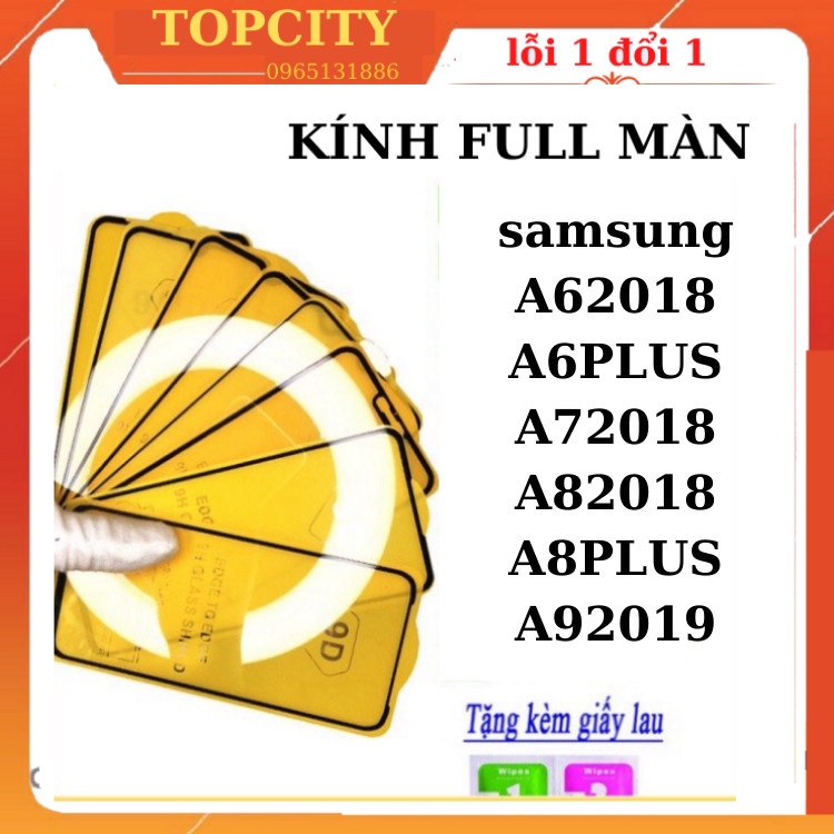 Cường lực SAMSUNG A6 2018,A6 PLUS, A7 2018,A8 2018,A8 PLUS, A9 2018, Tặng kèm giấy lau kính khô và ướt TAIYOSHOP1