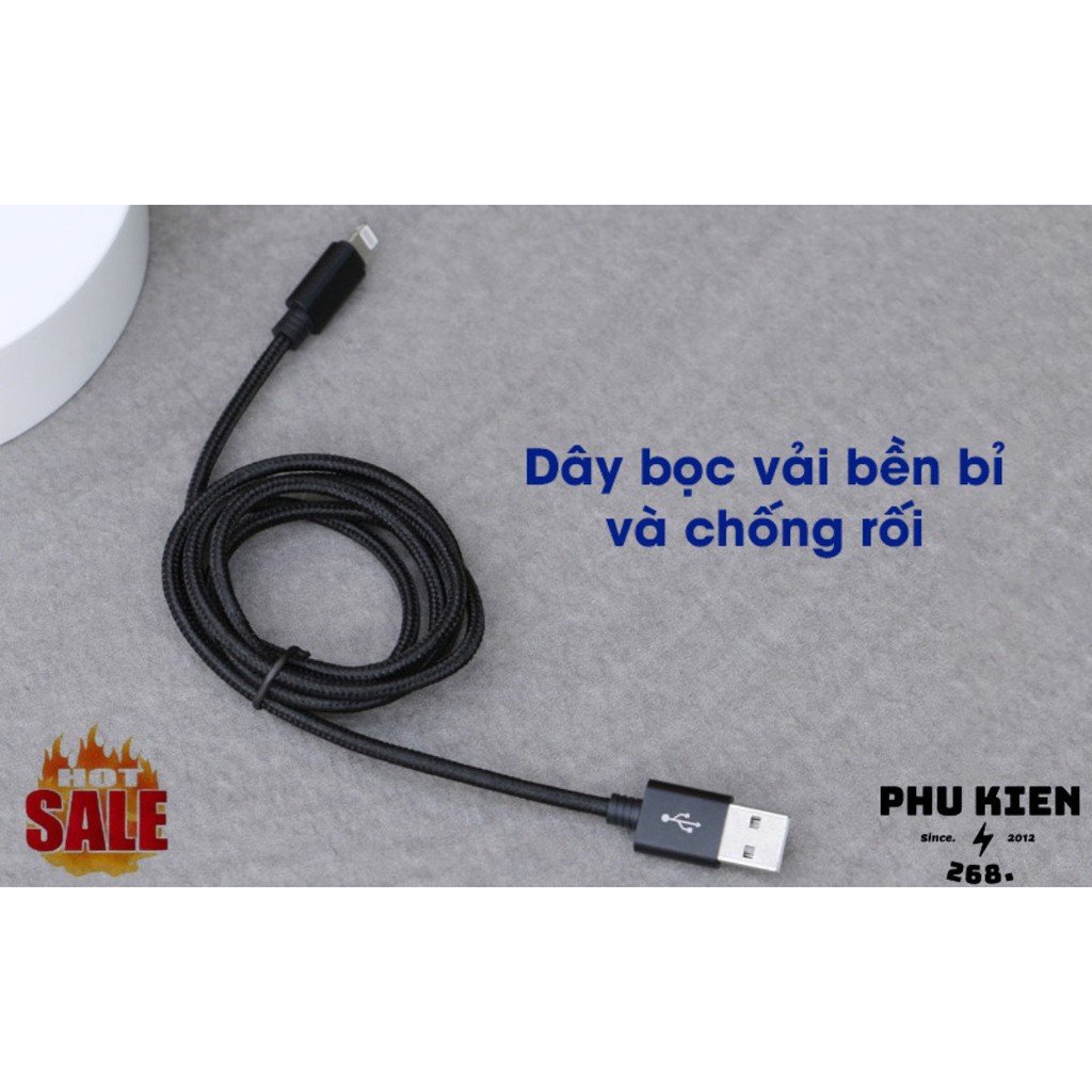 [CHÍNH HÃNG] CÁP SẠC IP XMOBILE SPANKER 1M THIẾT KẾ CHỐNG ĐỨT GÃY VÀ CHỐNG RỐI DÂY LIKENEW99%