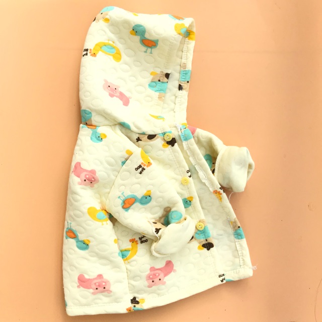 [NHẬP KIDTET hoàn 15% xu đơn 150k] Áo Khoác trần bông có mũ mềm nhẹ cho bé