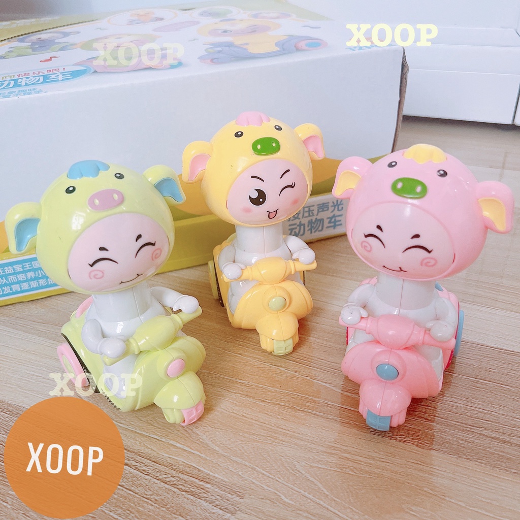 Đồ chơi ! Heo đi xe máy cho bé mã 6689