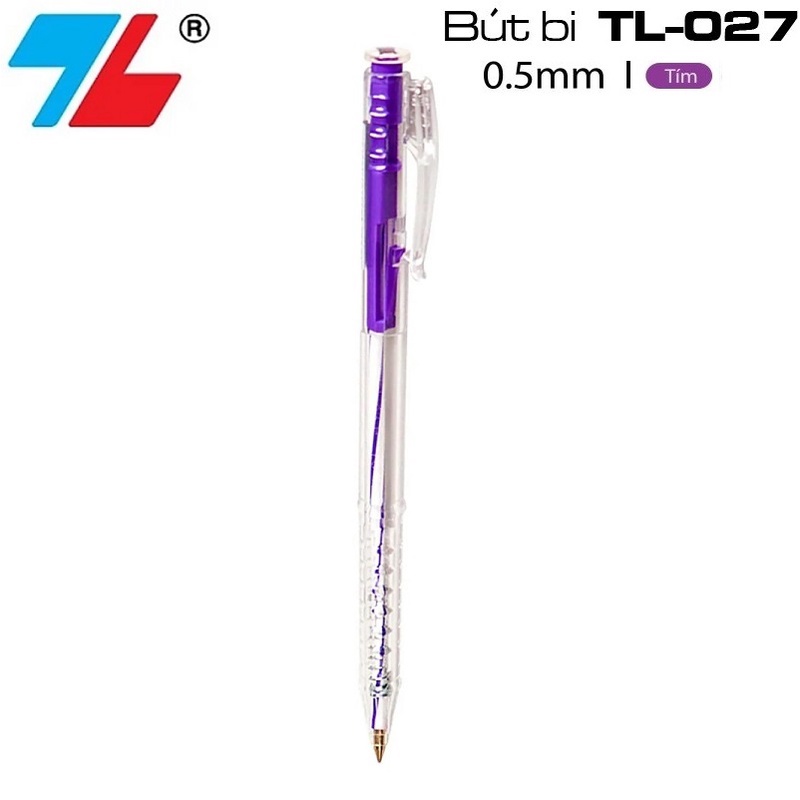 [Hàng chính hãng] Bút bi Thiên Long TL-027 tím / Bút bi Thiên Long nét nhỏ TL027 mực tím