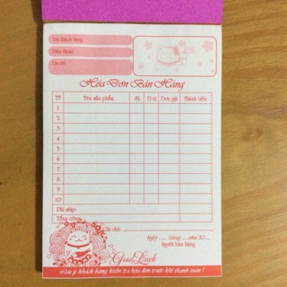 Hoá đơn bán hàng 2 liên cho các Shop