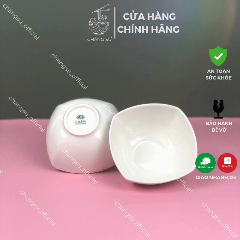 Bát vuông ăn cơm Hàn Quốc dễ thương - Bát sứ vuông đựng chè sữa chua kem hoa quả dầm