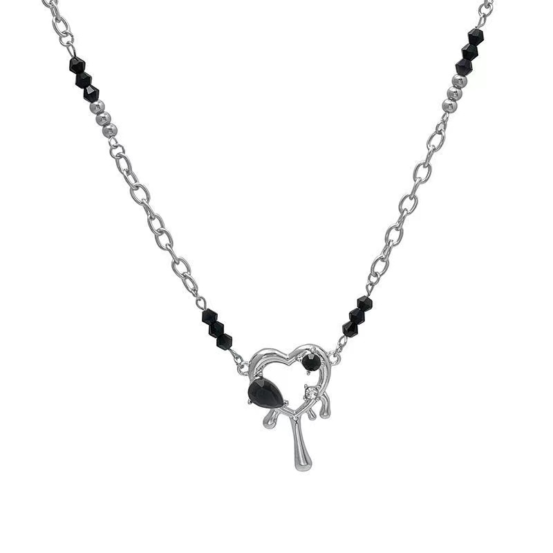 iF YOU Vòng cổ Mặt Trái Tim Đính Ngọc Trai Nhân Tạo Thời Trang